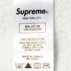 Pre Owned Supreme Grey Le Luxe Supreme Cotton Hooded Sweatshirt M