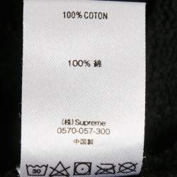 Pre Owned Supreme Black Cotton Logo Detail Hooded Sweatshirt S