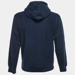 Pre Owned Supreme Dark Blue Le Luxe Supreme Cotton Hoodie M 