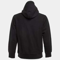 Pre Owned Supreme Black Logo Embroidered Cotton Hoodie M