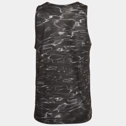 Pre Owned Supreme Grey Ripple Print Technical Mesh Knit Tank Top M