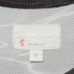 Pre Owned Supreme Grey Ripple Print Technical Mesh Knit Tank Top M
