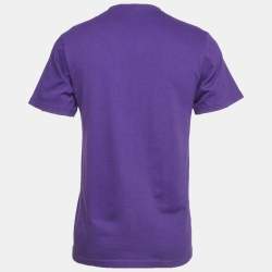 Pre Owned Supreme Purple Printed Cotton Crewneck Maradona T-Shirt S
