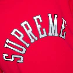 Supreme Red Cotton Arc Logo Print Crew Neck T Shirt L
