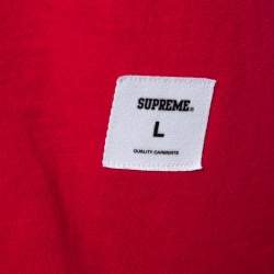 Supreme Red Cotton Arc Logo Print Crew Neck T Shirt L