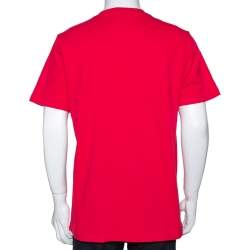 Supreme Red Cotton Arc Logo Print Crew Neck T Shirt L