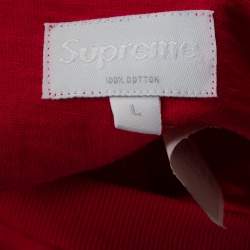 Supreme Red Cotton Arc Logo Print Crew Neck T Shirt L