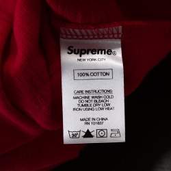 Supreme Red Cotton Arc Logo Print Crew Neck T Shirt L
