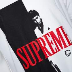 Supreme White Cotton Scarface Split Crew Neck T Shirt L 