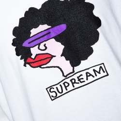 Pre Owned Supreme White Cotton Gonz Ram Crew Neck T Shirt L