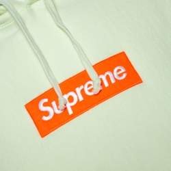 Supreme Pale Green Knit Logo Embroidered Hoodie L