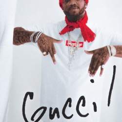 Supreme White Cotton Gucci Mane Print Crew Neck T Shirt L 