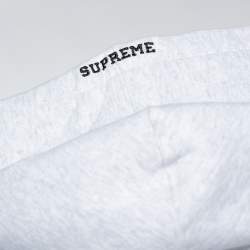 Pre Owned Supreme Light Grey Illegal Business Print Cotton Hoodie L