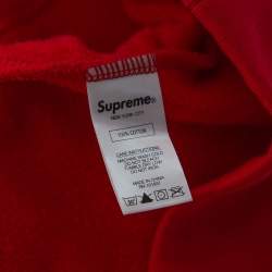 Supreme Red Cotton Stripe Logo Detail Hoodie XL