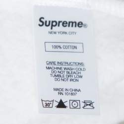 Pre Owned Supreme White Cotton Stripe Logo Detail Hoodie XL