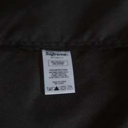 Pre Owned Supreme Black Cotton Blend Flowers Guayabera Shirt M