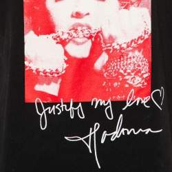 Pre Owned Supreme Black Cotton Madonna Graphic Printed Crewneck T-Shirt M