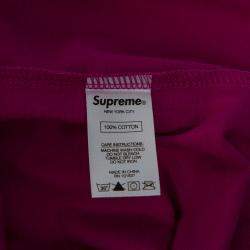 Supreme Fuschia Pink Cotton Gradient Logo Embroidered T-Shirt XL