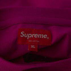 Supreme Fuschia Pink Cotton Gradient Logo Embroidered T-Shirt XL