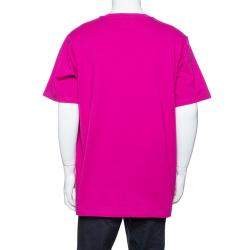Supreme Fuschia Pink Cotton Gradient Logo Embroidered T-Shirt XL