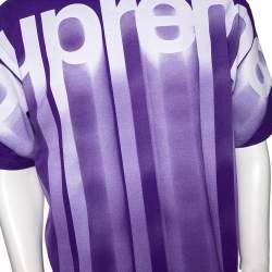 Supreme Purple Logo Print Cotton Short Sleeve T-Shirt L