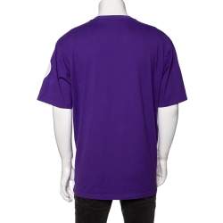 Supreme Purple Logo Print Cotton Short Sleeve T-Shirt L