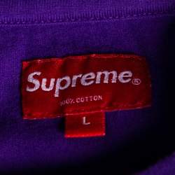 Supreme Purple Logo Print Cotton Short Sleeve T-Shirt L