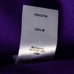 Supreme Purple Logo Print Cotton Short Sleeve T-Shirt L