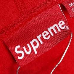 Supreme Red Cotton Knit Kaws Chalk Logo Hoodie Sweatshirt XL