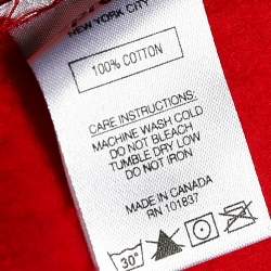 Supreme Red Cotton Knit Kaws Chalk Logo Hoodie Sweatshirt XL