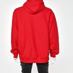 Supreme Red Cotton Knit Kaws Chalk Logo Hoodie Sweatshirt XL