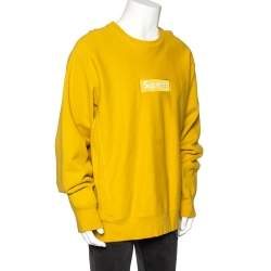 Supreme Mustard Cotton Embroidered Box Logo Crew Neck Sweatshirt XL