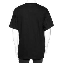 Supreme Black Cotton Logo Printed Crew Neck T-Shirt L