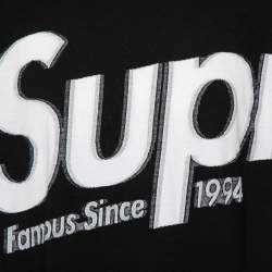 Supreme Black Cotton Logo Print Crew Neck T-shirt L