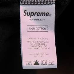 Supreme Black Cotton Logo Print Crew Neck T-shirt L