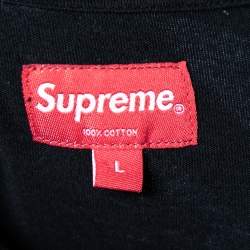 Supreme Black Cotton Logo Print Crew Neck T-shirt L