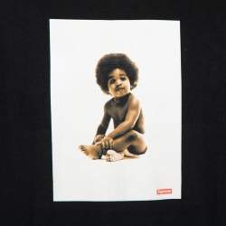 Supreme Black Cotton Biggie Printed Short Sleeve T-Shirt L