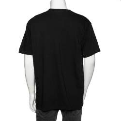 Supreme Black Logo Printed Cotton Short Sleeve T-Shirt L