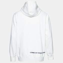 Supreme x Comme des Garçons White Terry Knit Split Logo Hoodie L