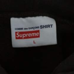 Supreme x Comme des Garçons Black Terry Knit Split Logo Hoodie L