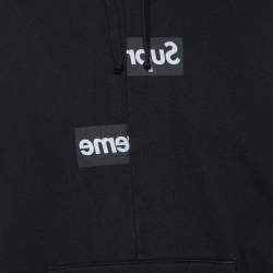 Supreme x Comme des Garçons Black Terry Knit Split Logo Hoodie L