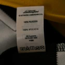 Pre Owned Supreme Automobili Lamborghini Logo Embroidered Jersey V-Neck T-Shirt L