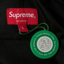 Pre Owned Supreme Automobili Lamborghini Logo Embroidered Jersey V-Neck T-Shirt L