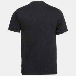 Supreme Black Cotton Logo Printed Crew Neck T-Shirt S