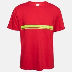 Supreme Red Cotton Logo Print Oversized T-Shirt M
