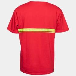 Supreme Red Cotton Logo Print Oversized T-Shirt M