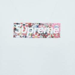 Supreme White Logo Print Cotton Crew Neck T-Shirt L