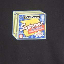 Supreme Black Cheese Graphic Print Cotton Crew Neck T-Shirt S