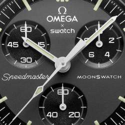 Omega X Swatch Black Velcro Moon Swatch Mission To Mercury Men's Watch 42 mm