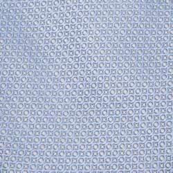 Pre Owned S.T. Dupont Blue Geometric Patterned Silk Jacquard Tie